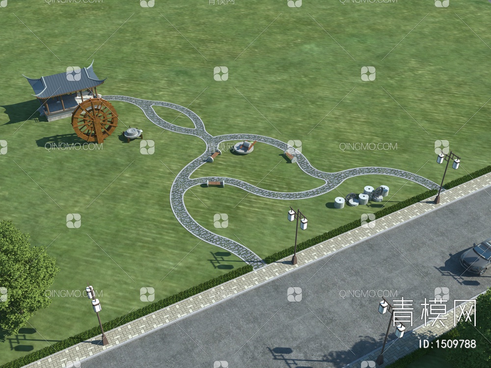 农村小公园3D模型下载【ID:1509788】