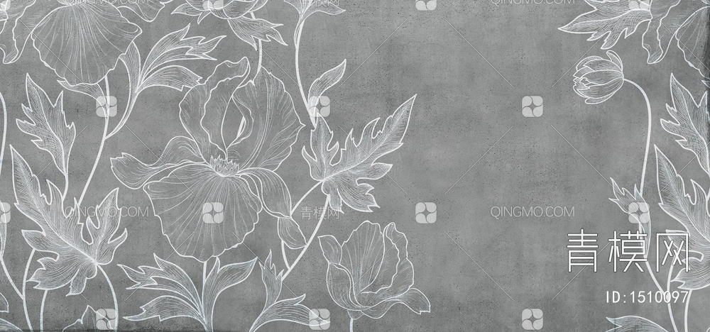 灰色花卉壁纸贴图下载【ID:1510097】