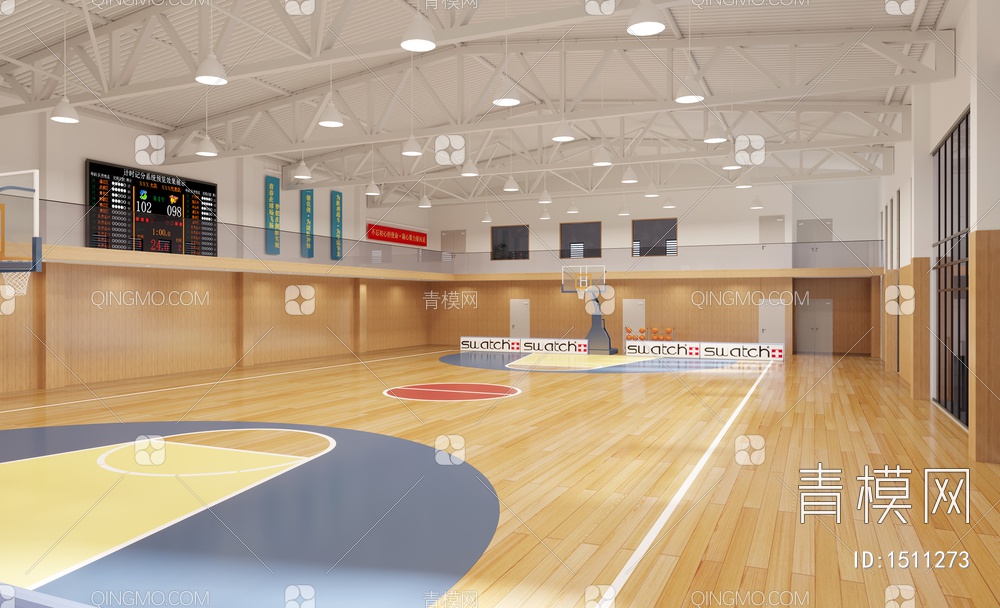 篮球场 学校运动室3D模型下载【ID:1511273】