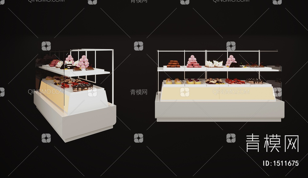 蛋糕柜3D模型下载【ID:1511675】