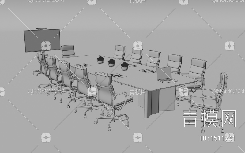 会议桌3D模型下载【ID:1511741】