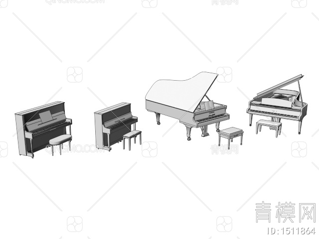 钢琴3D模型下载【ID:1511864】