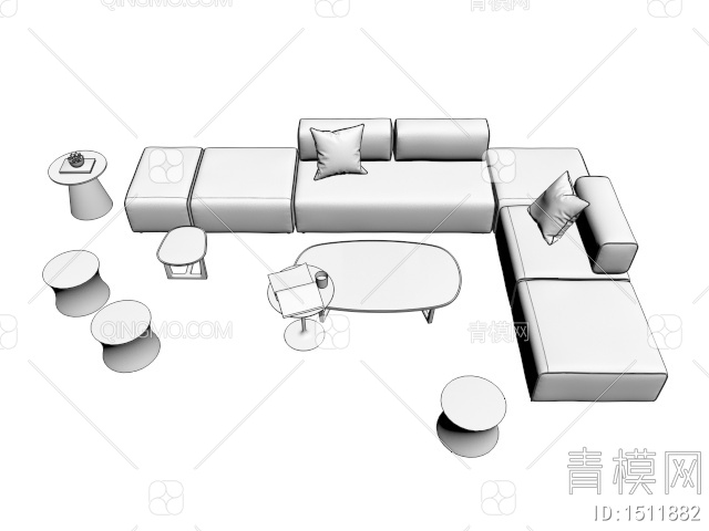 办公休闲沙发3D模型下载【ID:1511882】