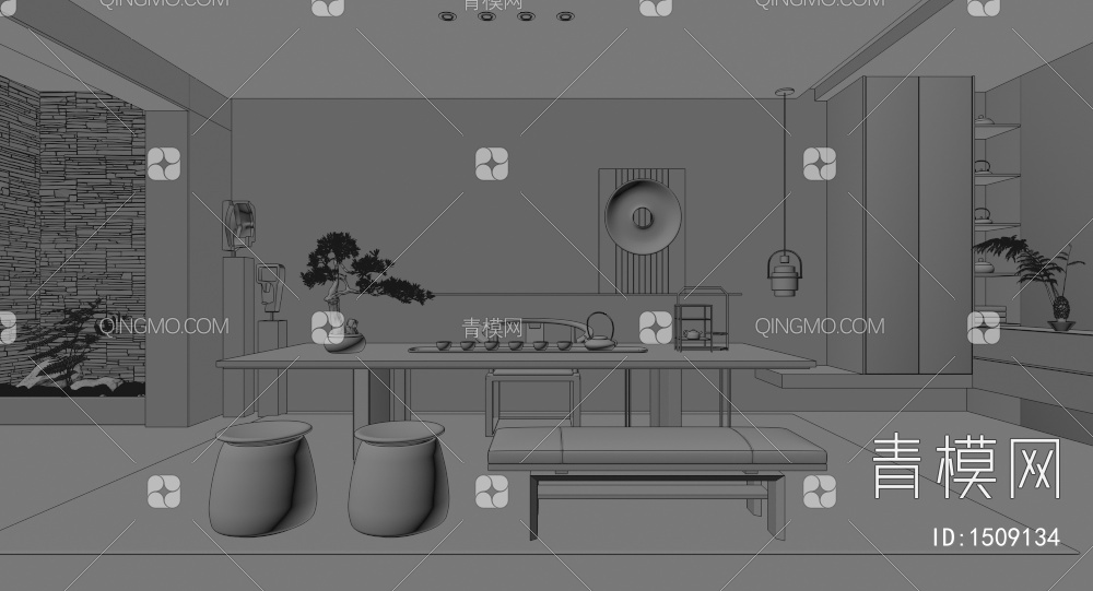 茶室3D模型下载【ID:1509134】