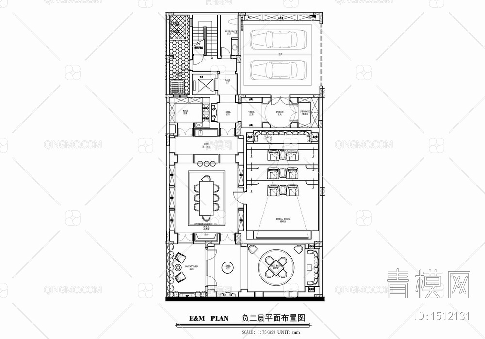 四层墅室内施工图 家装 别墅 豪宅 私宅 洋房 样板房【ID:1512131】