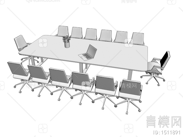 会议桌3D模型下载【ID:1511891】