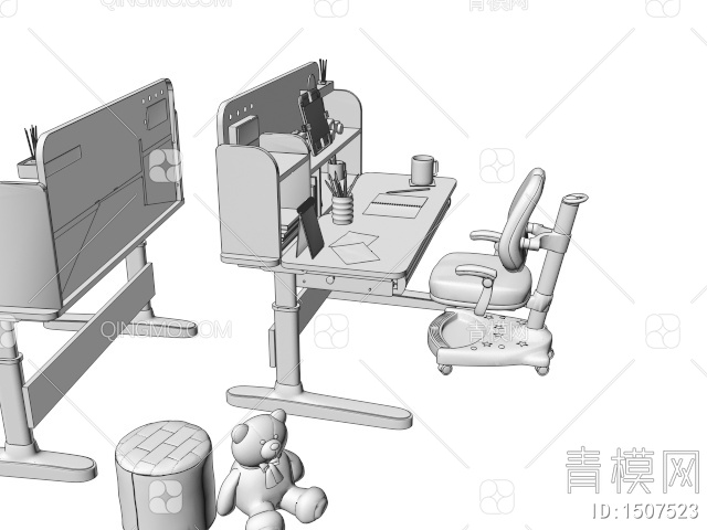 儿童学习桌3D模型下载【ID:1507523】