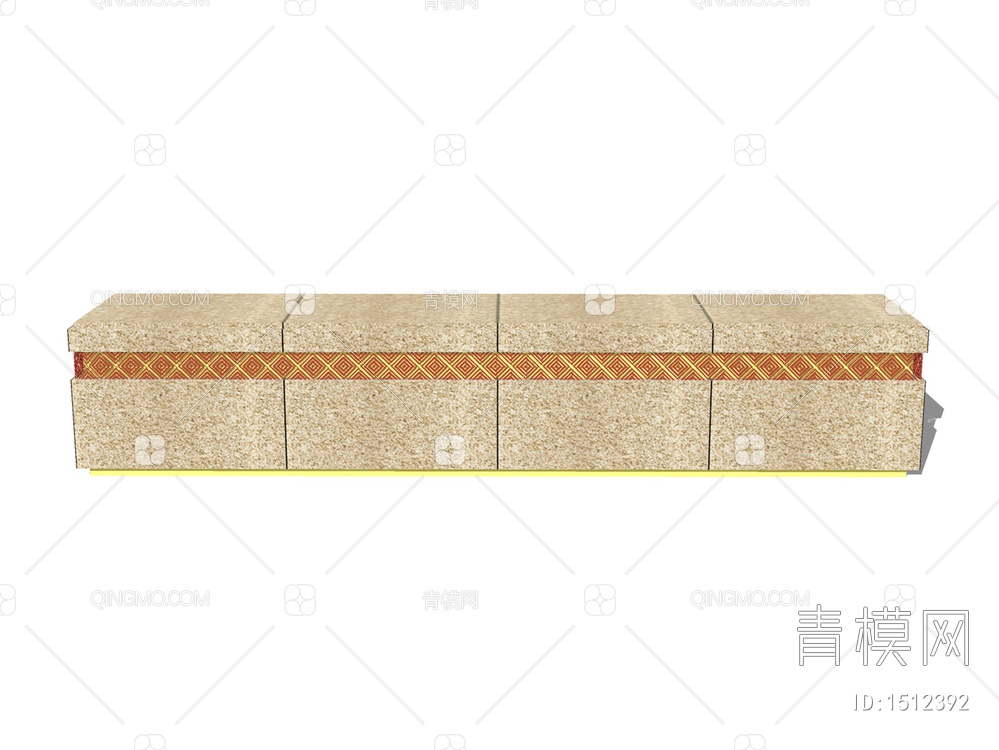 室外户外公共坐凳景观座椅SU模型下载【ID:1512392】