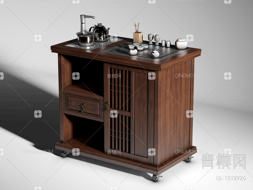 小茶桌 移动茶台3D模型下载【ID:1512926】