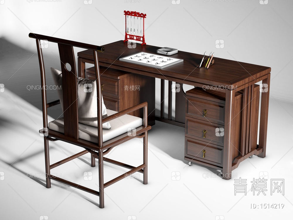 书桌椅3D模型下载【ID:1514219】