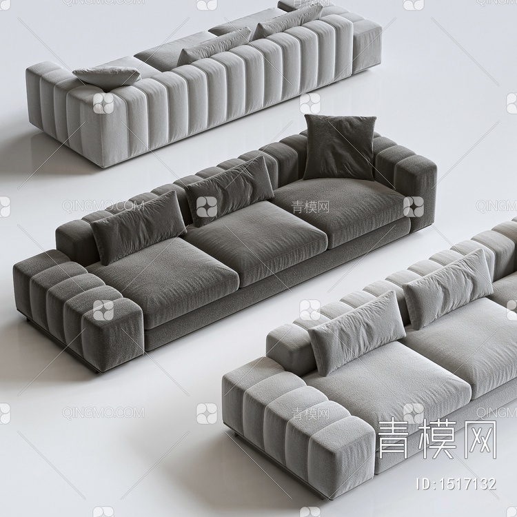 三人沙发3D模型下载【ID:1517132】