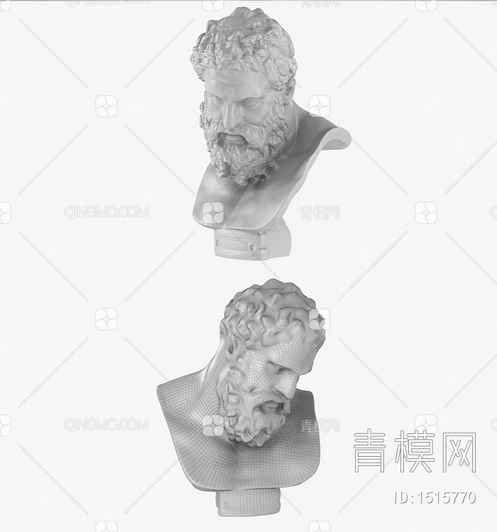 人头雕塑3D模型下载【ID:1515770】