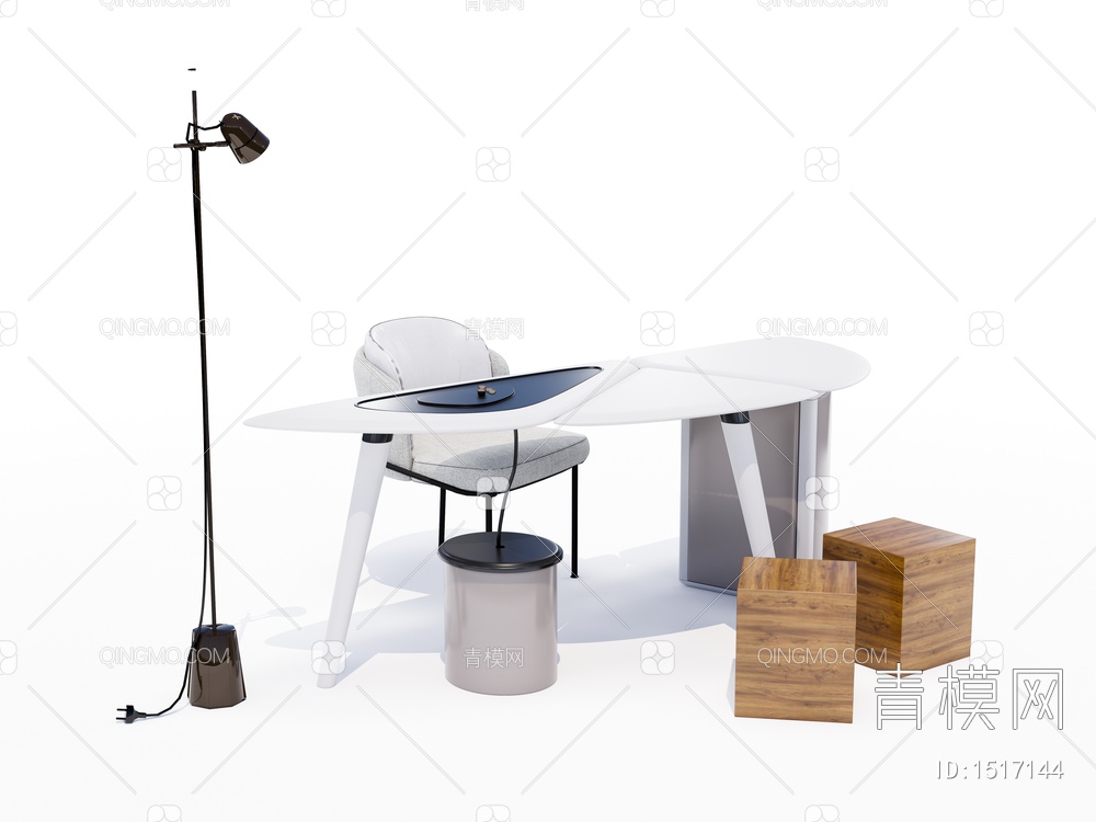 办公桌椅组合SU模型下载【ID:1517144】