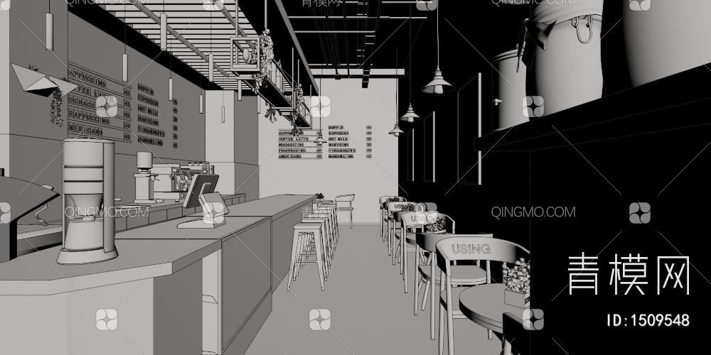 咖啡厅3D模型下载【ID:1509548】