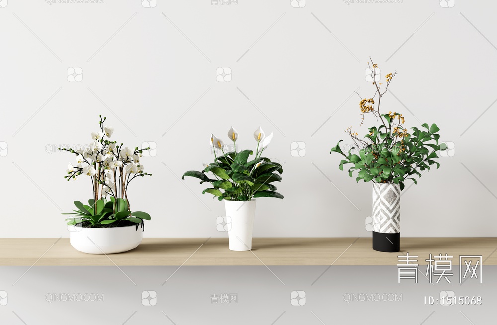 花瓶盆栽3D模型下载【ID:1515068】