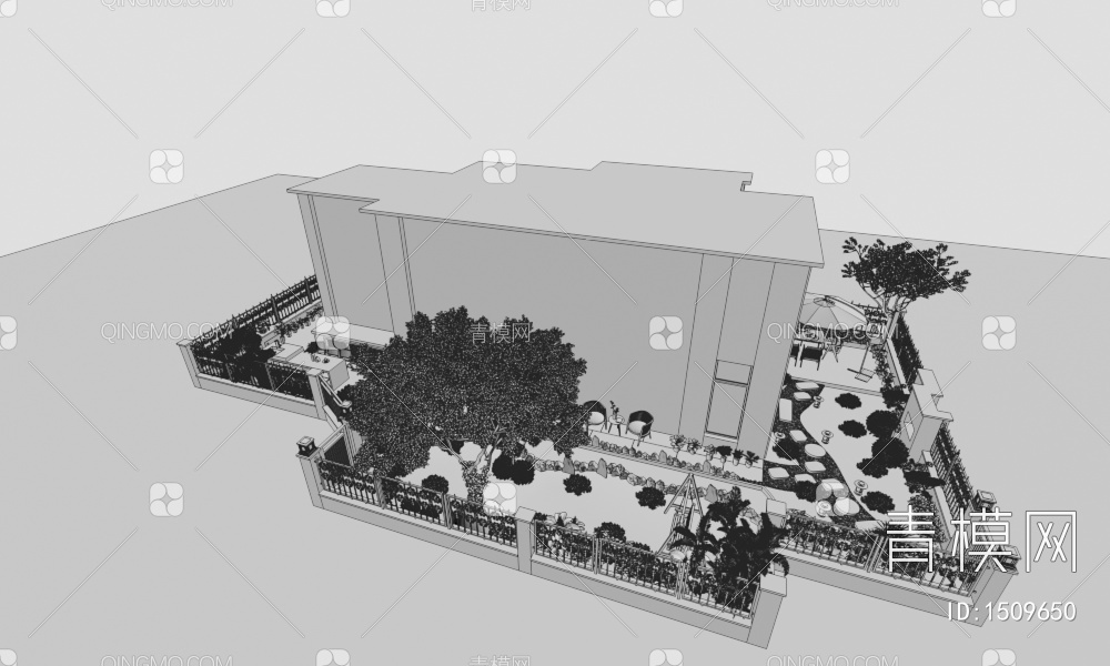 别墅景观庭院3D模型下载【ID:1509650】