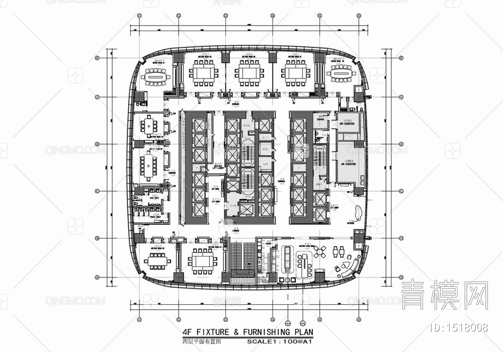 2000㎡会议中心施工图【ID:1518008】