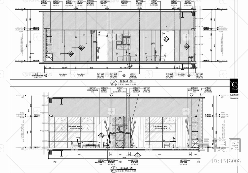 2000㎡会议中心施工图【ID:1518008】