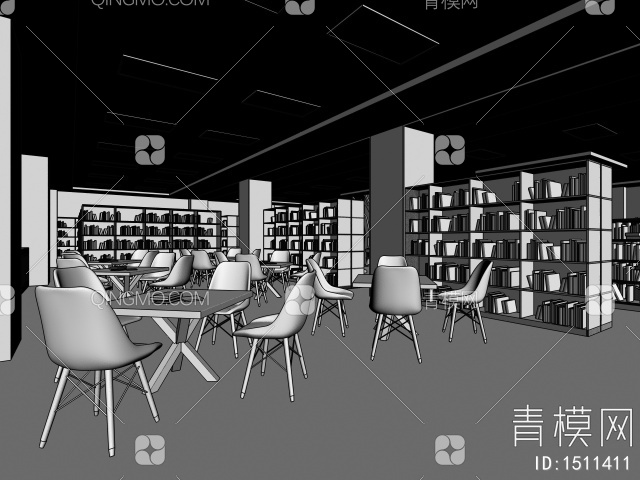 图书馆书店3D模型下载【ID:1511411】