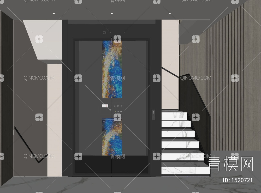 电梯_观光电梯SU模型下载【ID:1520721】