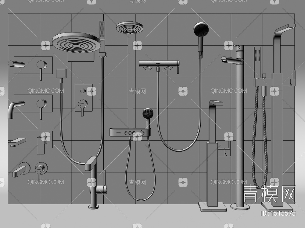 卫浴五金件3D模型下载【ID:1515575】