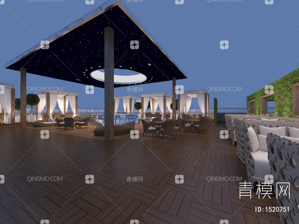 屋顶餐吧3D模型下载【ID:1520751】