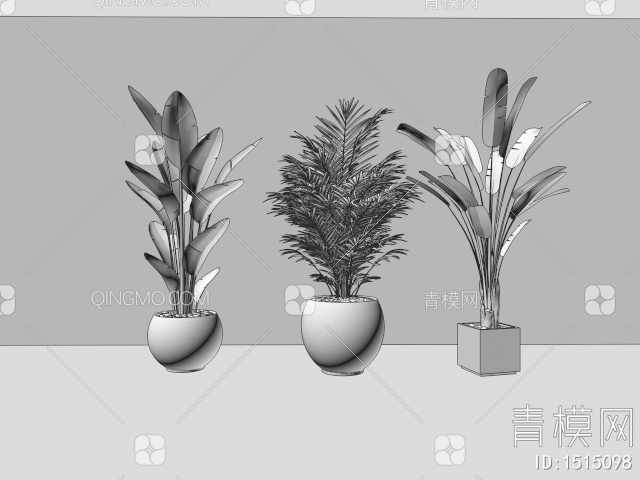 绿植盆栽3D模型下载【ID:1515098】
