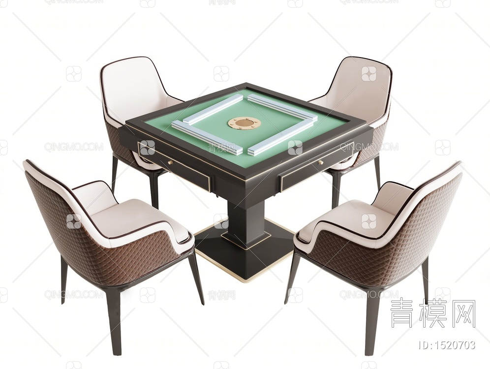 麻将桌椅3D模型下载【ID:1520703】
