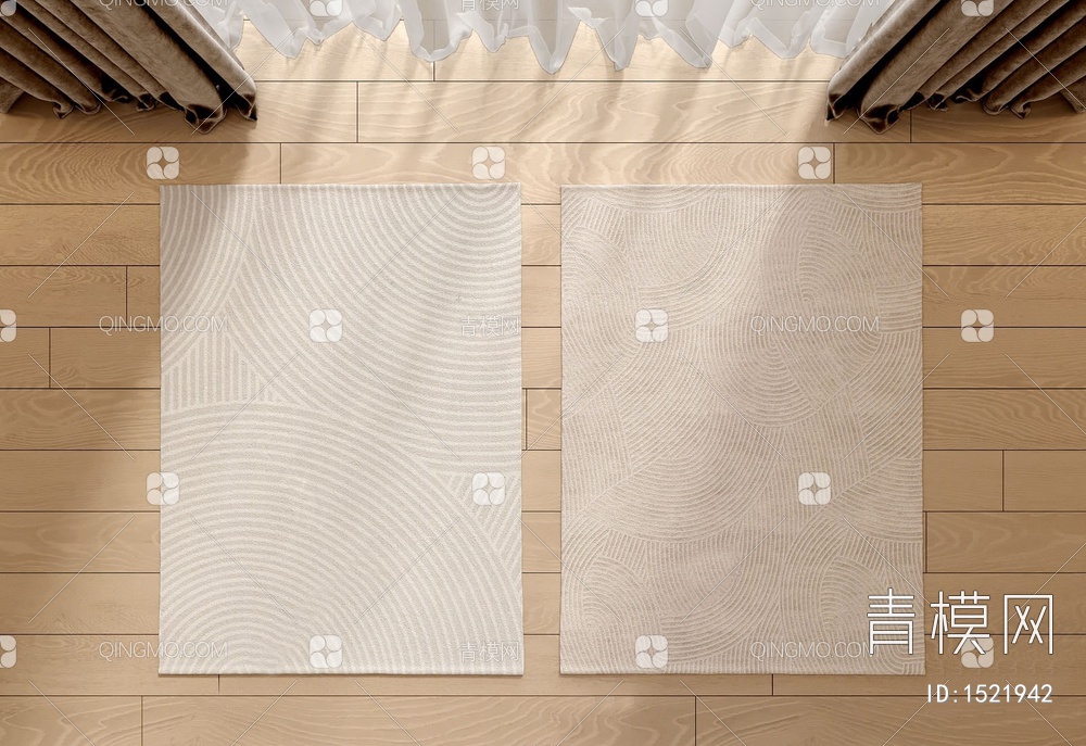 素纹布艺地毯3D模型下载【ID:1521942】