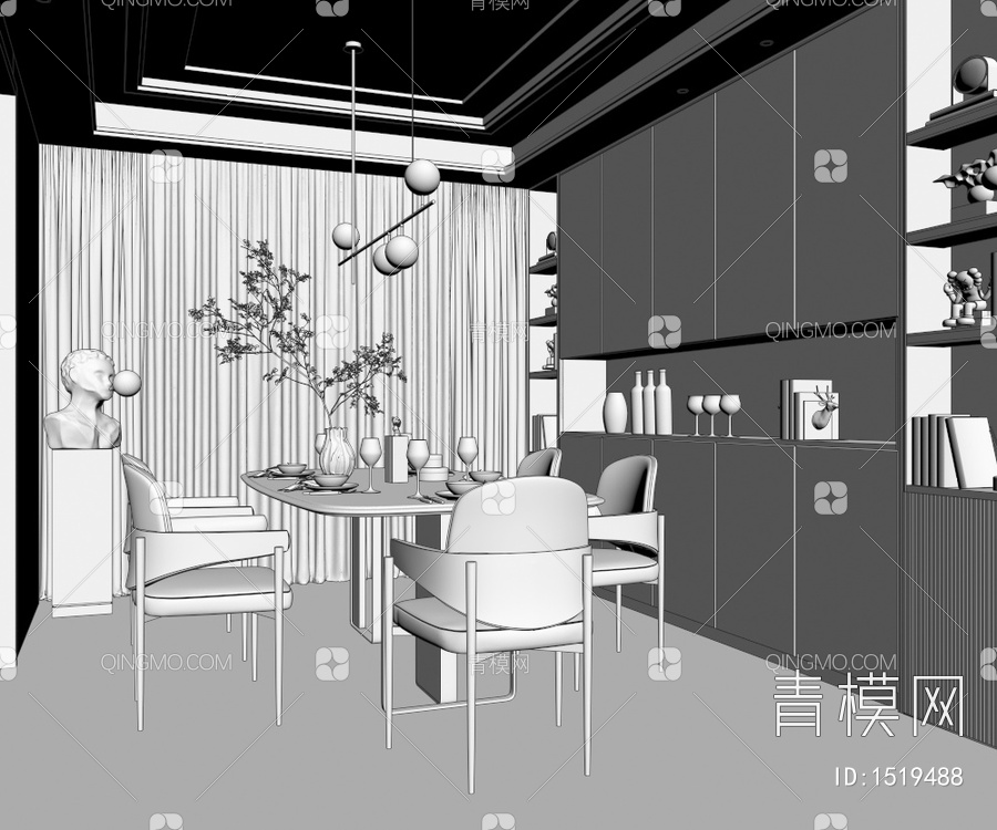 客餐厅3D模型下载【ID:1519488】