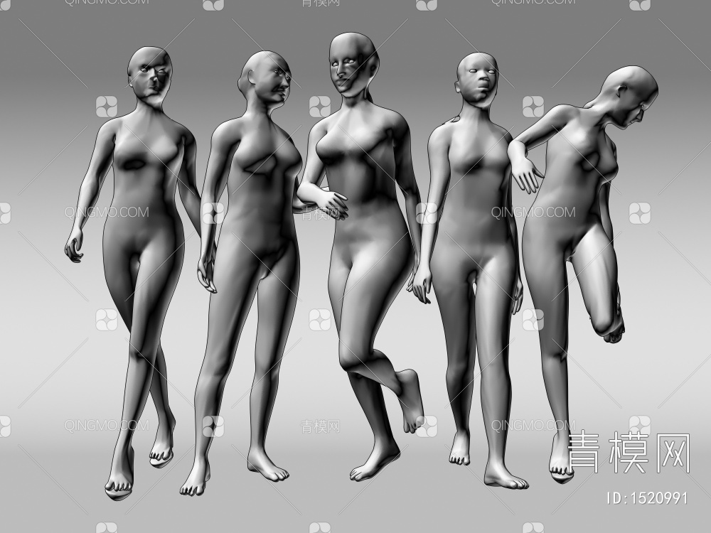 沙滩女人3D模型下载【ID:1520991】