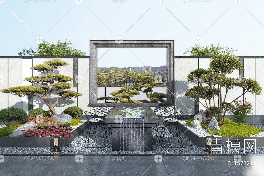 庭院水景观3D模型下载【ID:1523211】