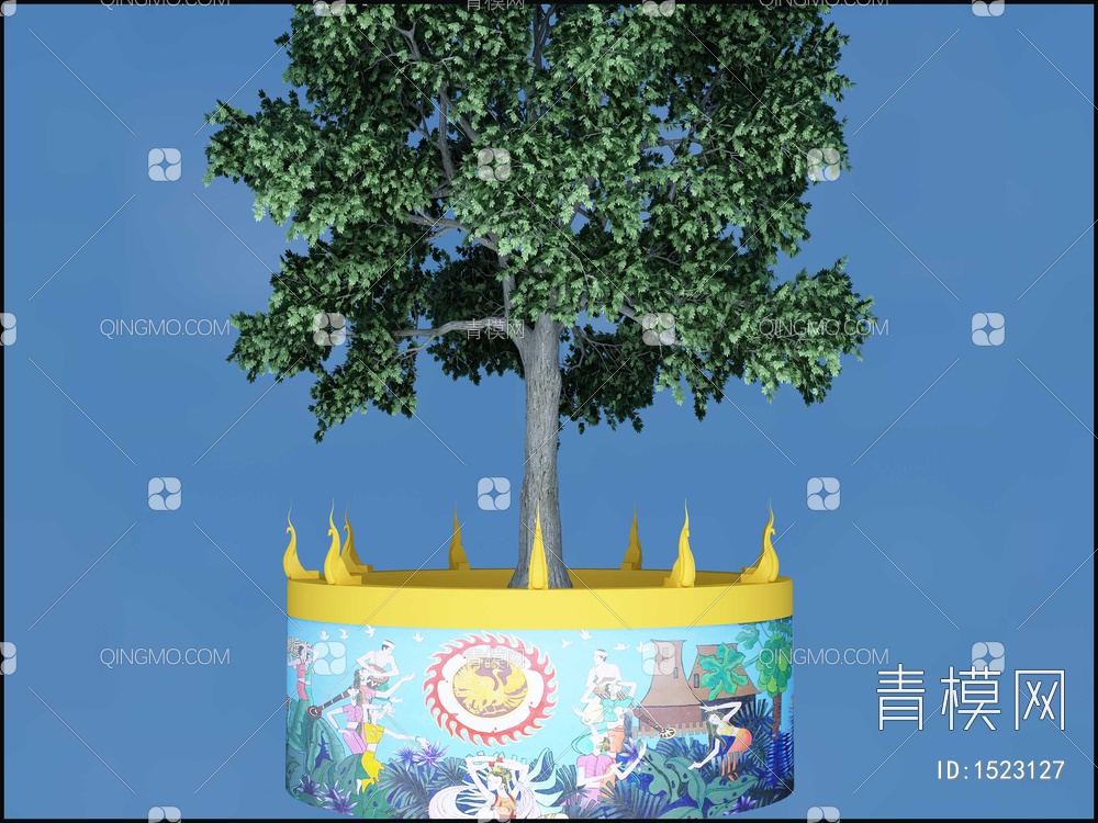 榕树 花台3D模型下载【ID:1523127】