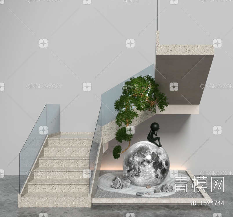 楼梯造景景观3D模型下载【ID:1524744】