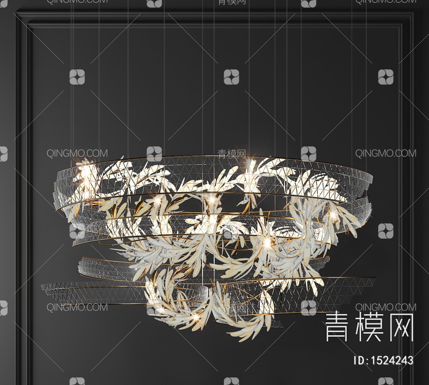 大水晶吊灯3D模型下载【ID:1524243】