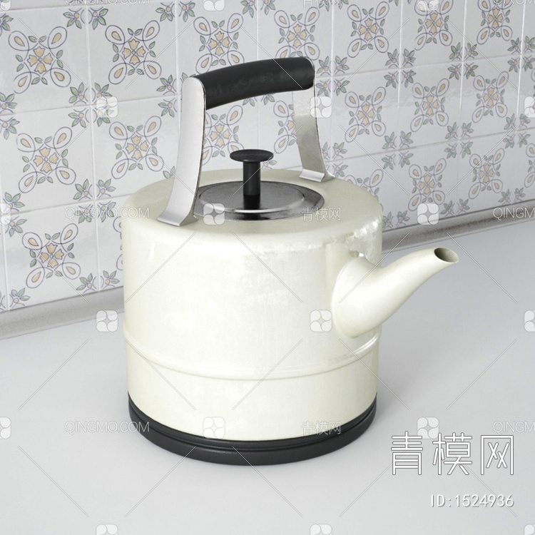 厨房用品白色烧水壶3D模型下载【ID:1524936】