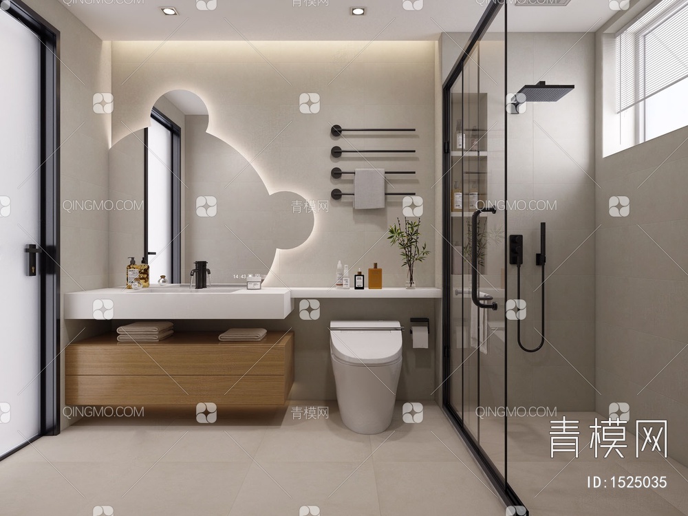 卫生间 浴室3D模型下载【ID:1525035】