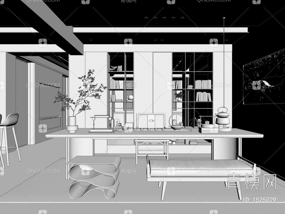 茶室3D模型下载【ID:1525029】