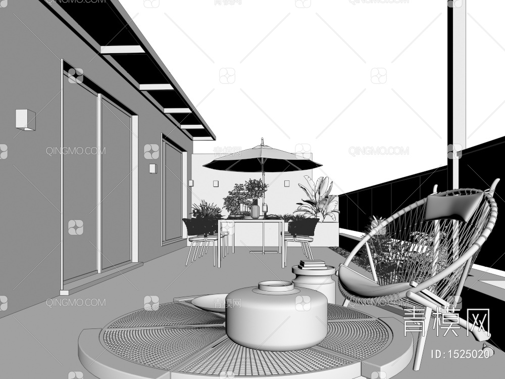 露台花园3D模型下载【ID:1525020】