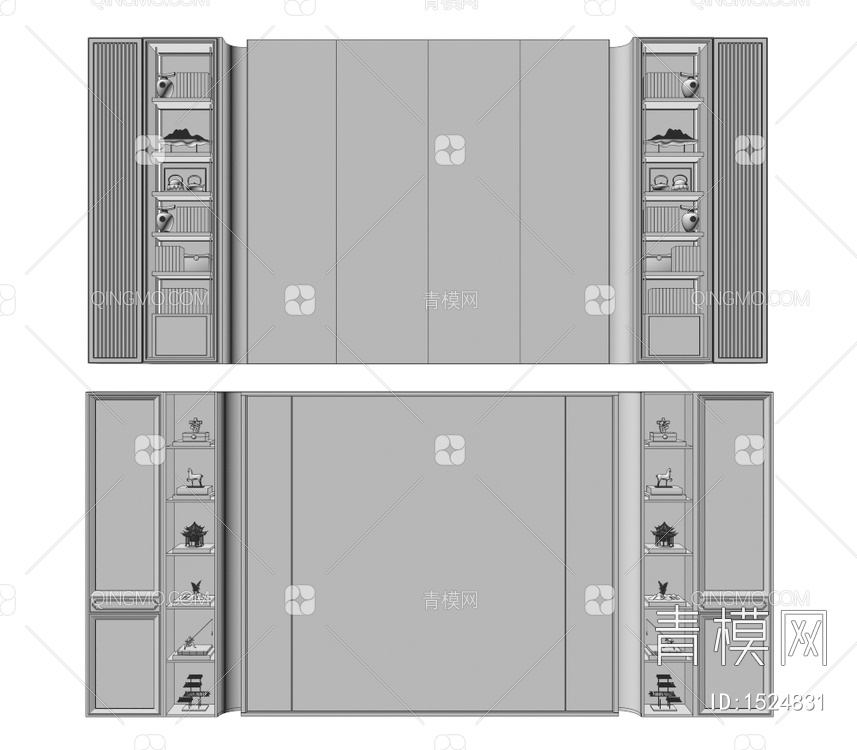 客厅背景墙3D模型下载【ID:1524831】