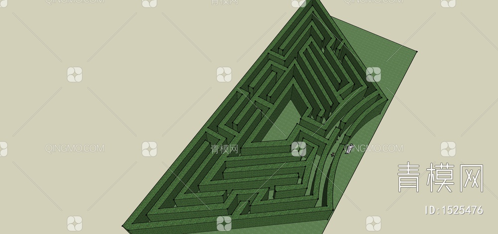 条形植物迷宫SU模型下载【ID:1525476】