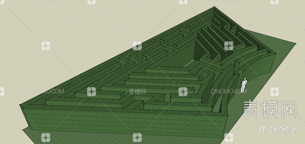 条形植物迷宫SU模型下载【ID:1525476】