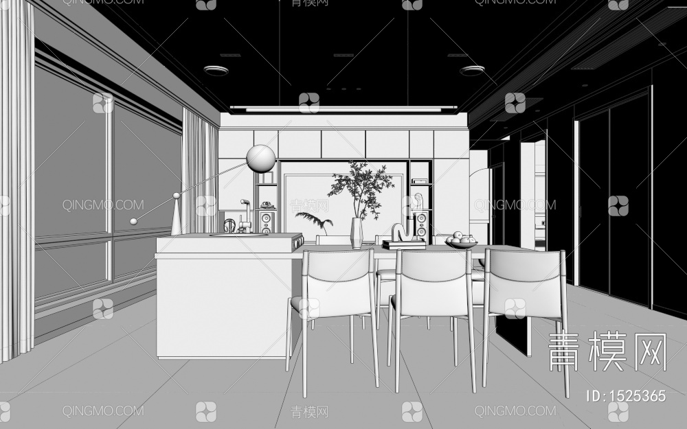 客餐厅3D模型下载【ID:1525365】