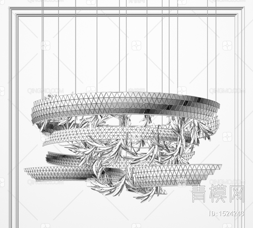 大水晶吊灯3D模型下载【ID:1524243】