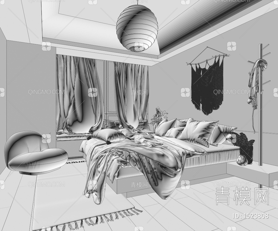 家居卧室3D模型下载【ID:1523808】
