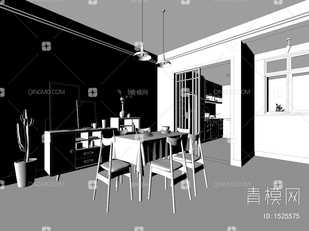 客餐厅3D模型下载【ID:1525575】
