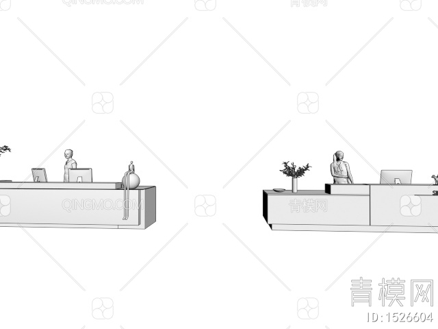 办公前台3D模型下载【ID:1526604】