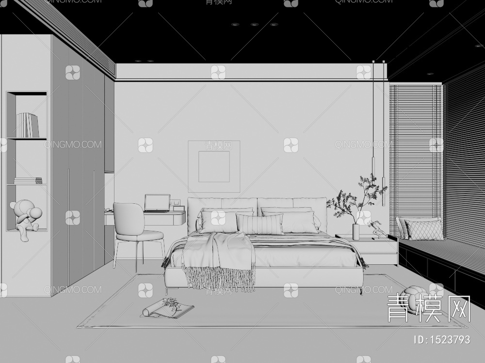 家居卧室3D模型下载【ID:1523793】