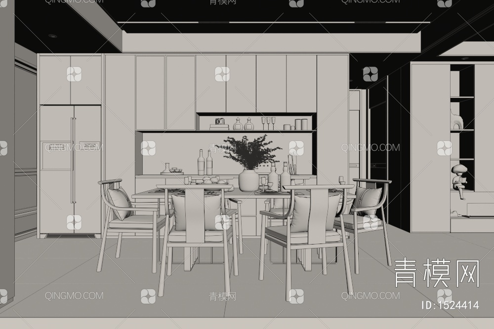 客餐厅3D模型下载【ID:1524414】