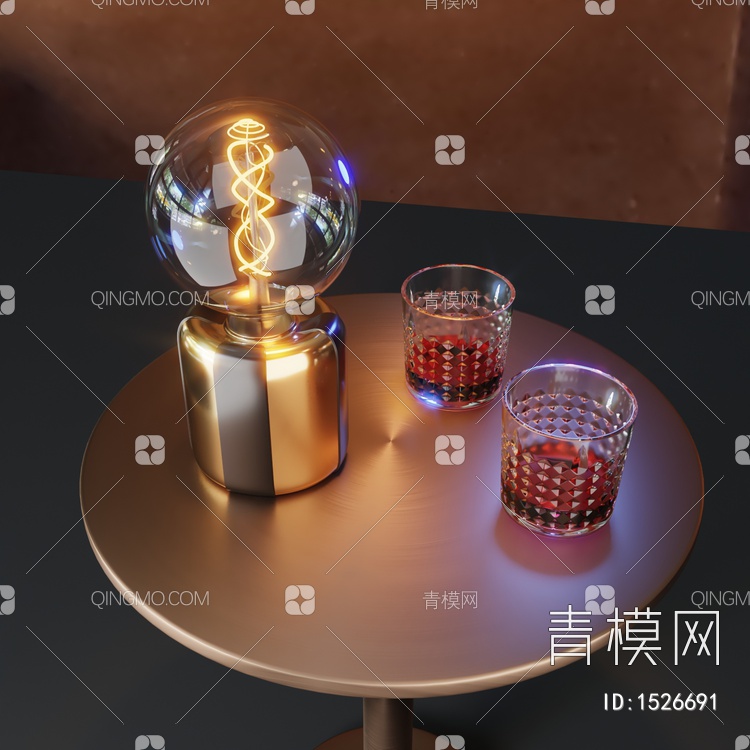 创意台灯 酒杯3D模型下载【ID:1526691】